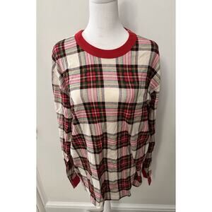 Hannah Anderson Adult Holiday Long John Pajama Top, Family Holiday Plaid…